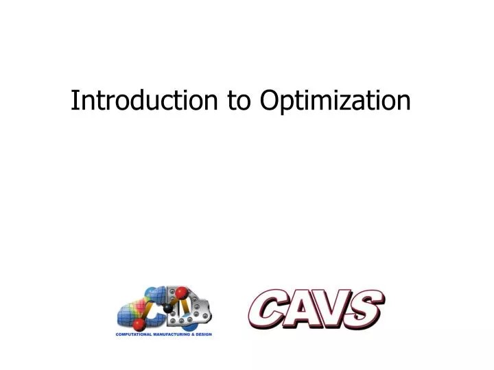 introduction to optimization