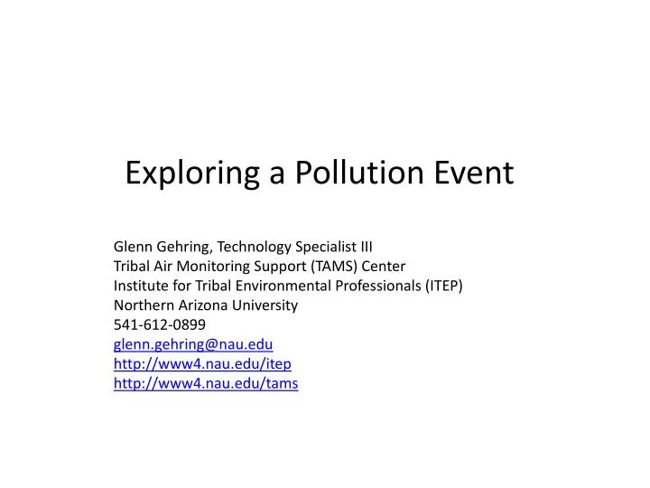 exploring a pollution event