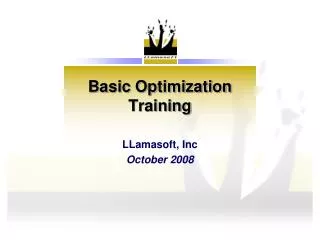 Basic Optimization Training