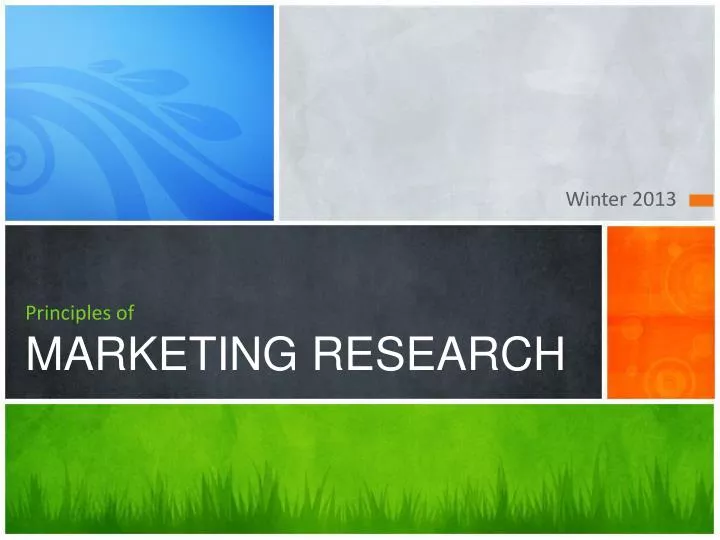 principles of marketing research