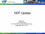 HDF Update - slide 1