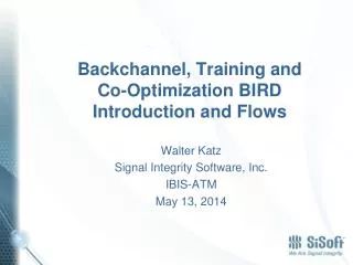 Backchannel, Training and Co-Optimization BIRD Introduction and Flows