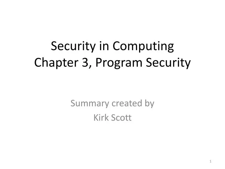 security in computing chapter 3 program security