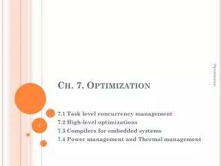 Ch. 7. Optimization