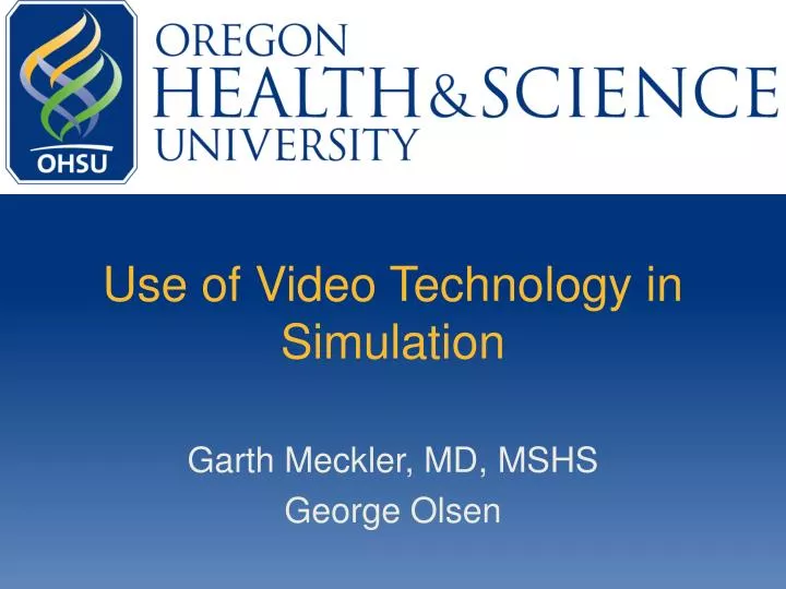 use of video technology in simulation