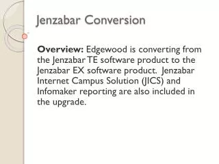 Jenzabar Conversion