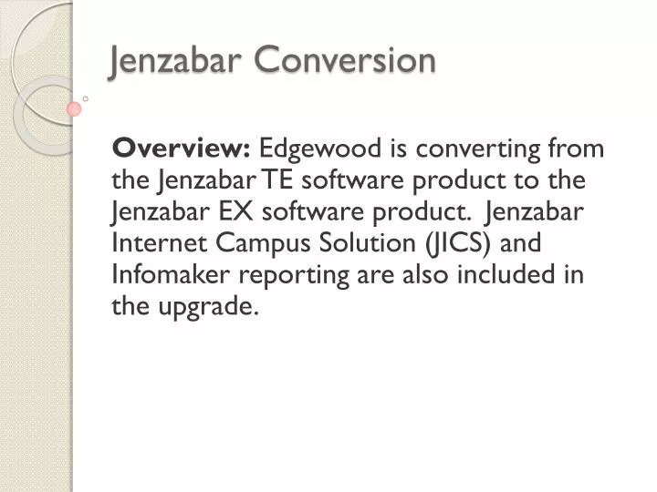 jenzabar conversion