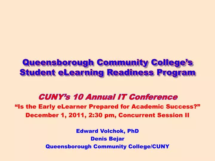 queensborough community college s student elearning readiness program