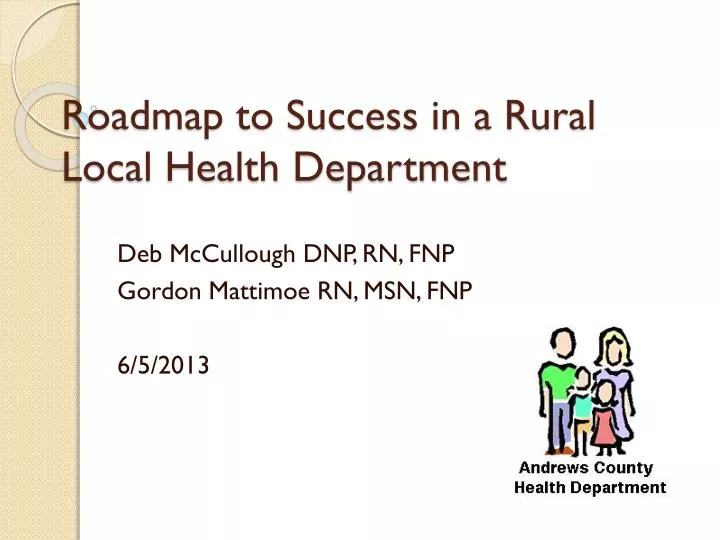 roadmap to success in a rural local health department