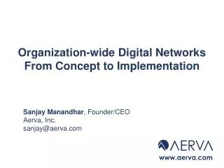 Organization-wide Digital Networks From Concept to Implementation