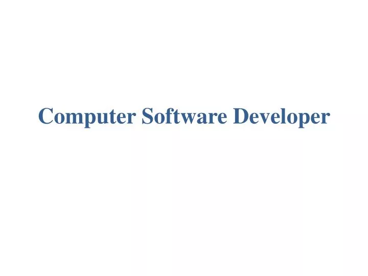 computer software developer