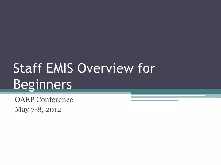 staff emis overview for beginners