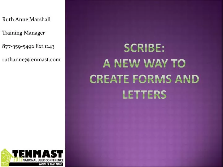 scribe a new way to create forms and letters