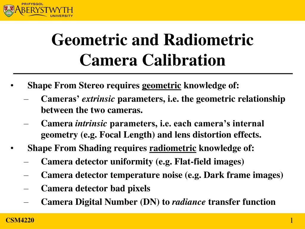 PPT - Geometric and Radiometric Camera Calibration PowerPoint ...
