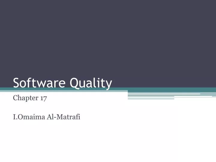 software quality