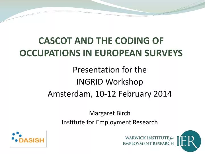 cascot and the coding of occupations in european surveys