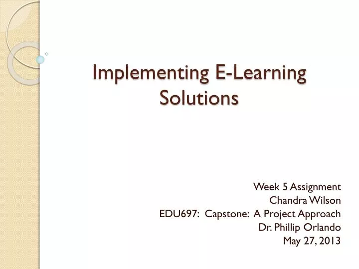 implementing e learning solutions