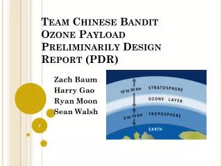 Team Chinese Bandit Ozone Payload Preliminarily Design Report (PDR )