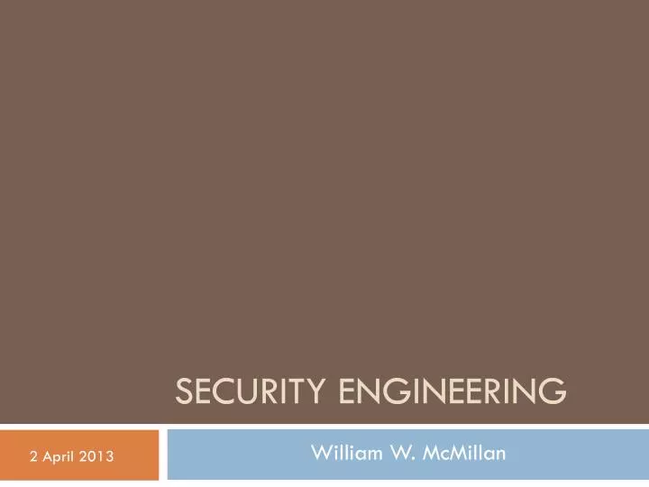 security engineering