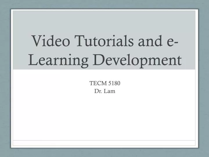 video tutorials and e learning development