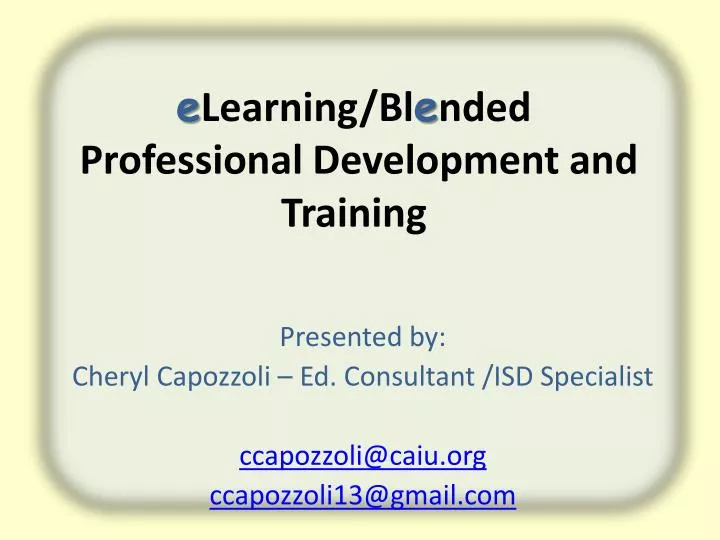 e learning bl e nded professional development and training
