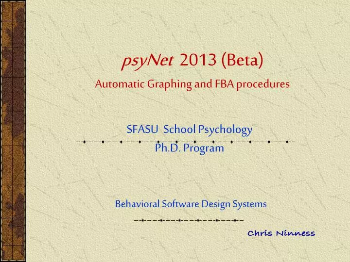 psynet 2013 beta automatic graphing and fba procedures