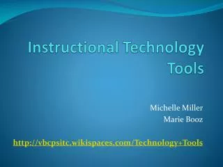 Instructional Technology Tools