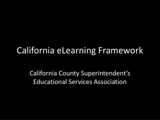 California eLearning Framework