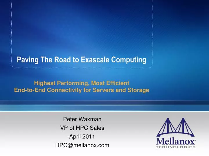 paving the road to exascale computing
