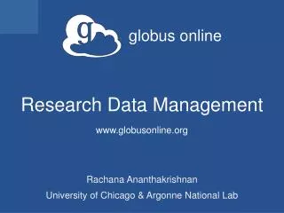 Research Data Management www.globusonline.org
