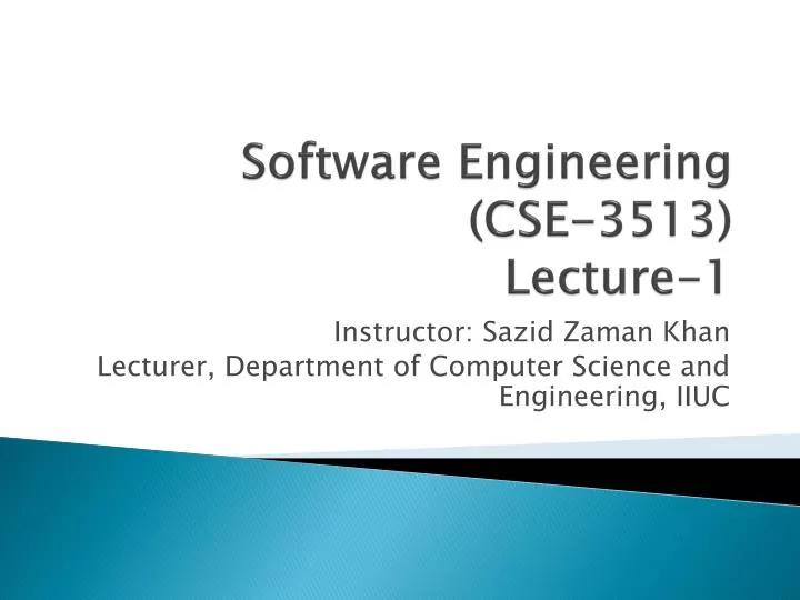 software engineering cse 3513 lecture 1