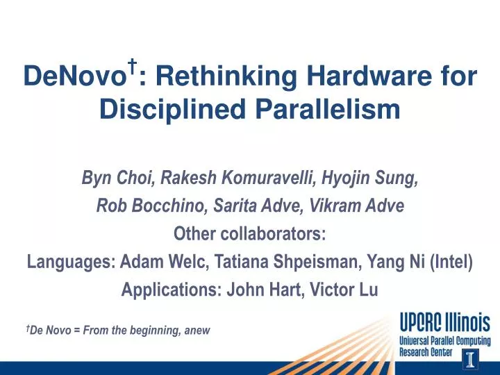 denovo rethinking hardware for disciplined parallelism