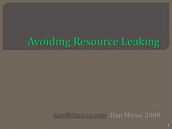 avoiding resource leaking