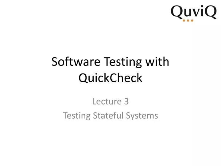 software testing with quickcheck