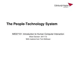 The People-Technology System
