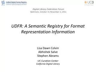 UDFR: A Semantic Registry for Format Representation Information