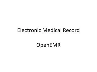 Electronic Medical Record