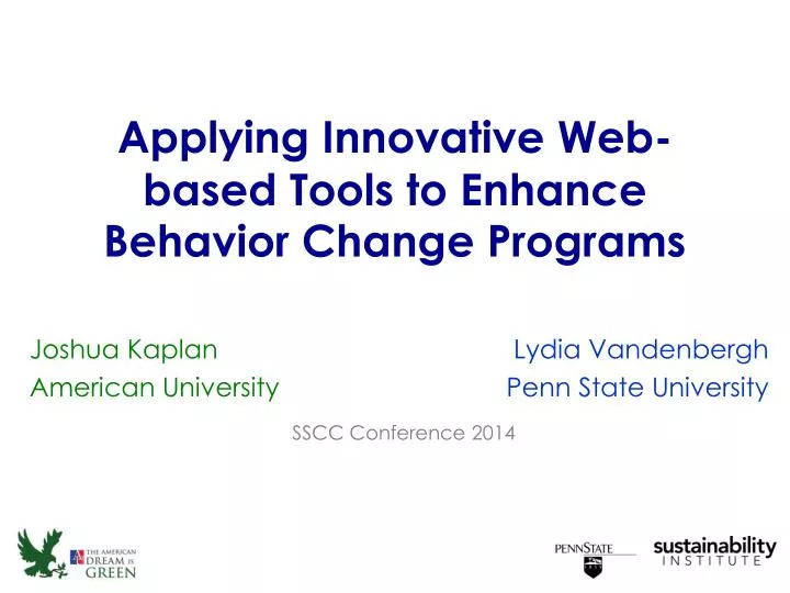 applying innovative web based tools to enhance behavior change programs