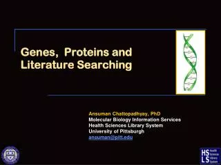 Genes, Proteins and Literature Searching