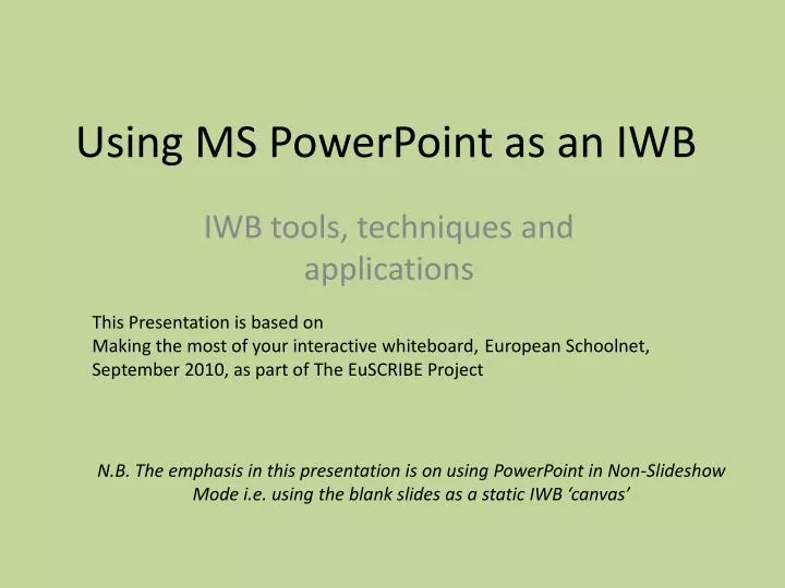 using ms powerpoint as an iwb