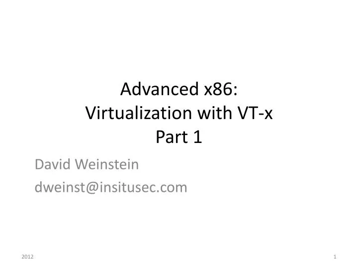 advanced x86 virtualization with vt x part 1