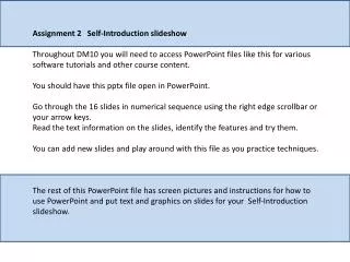 Assignment 2 Self-Introduction slideshow