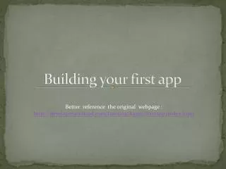 Building your first app