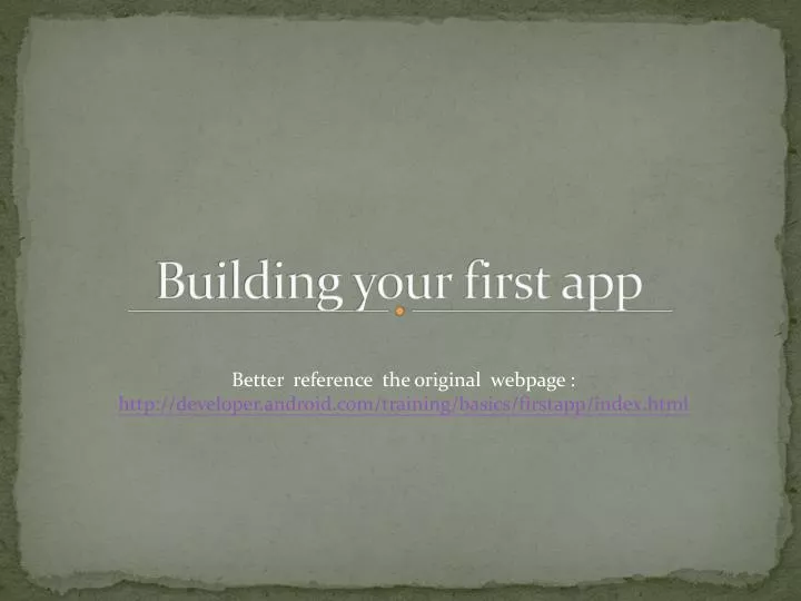 building your first app
