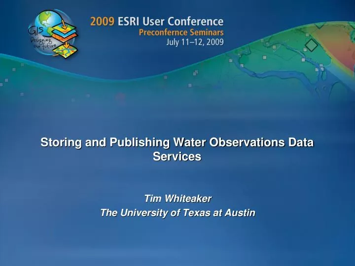 storing and publishing water observations data services
