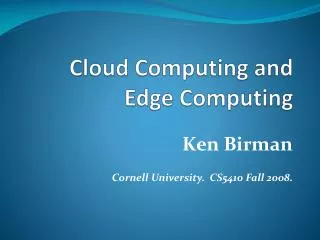 Cloud Computing and Edge Computing