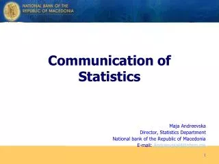Communication of Statistics