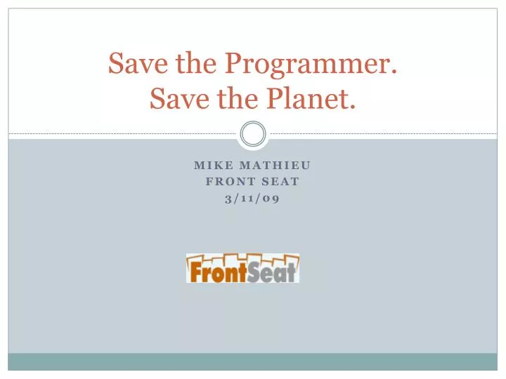 save the programmer save the planet