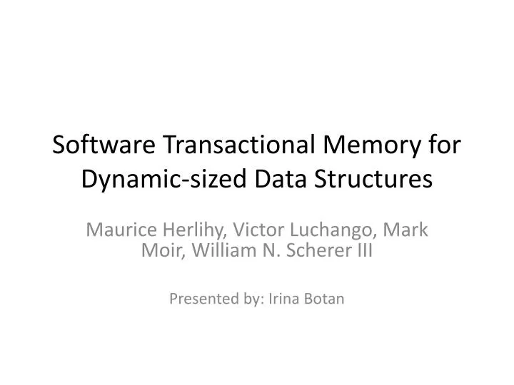 software transactional memory for dynamic sized data structures