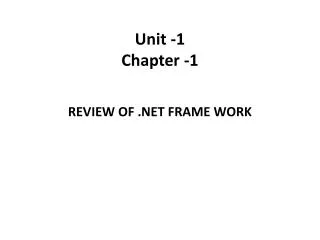 Unit -1 Chapter -1